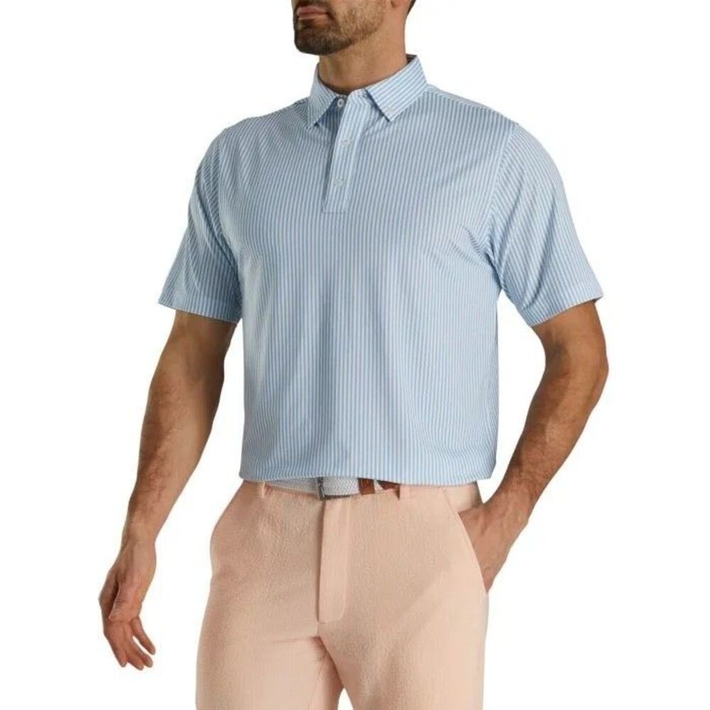 NEW FootJoy Limited Edition Lisle Stripe Self Collar Golf Polo Size 2XL